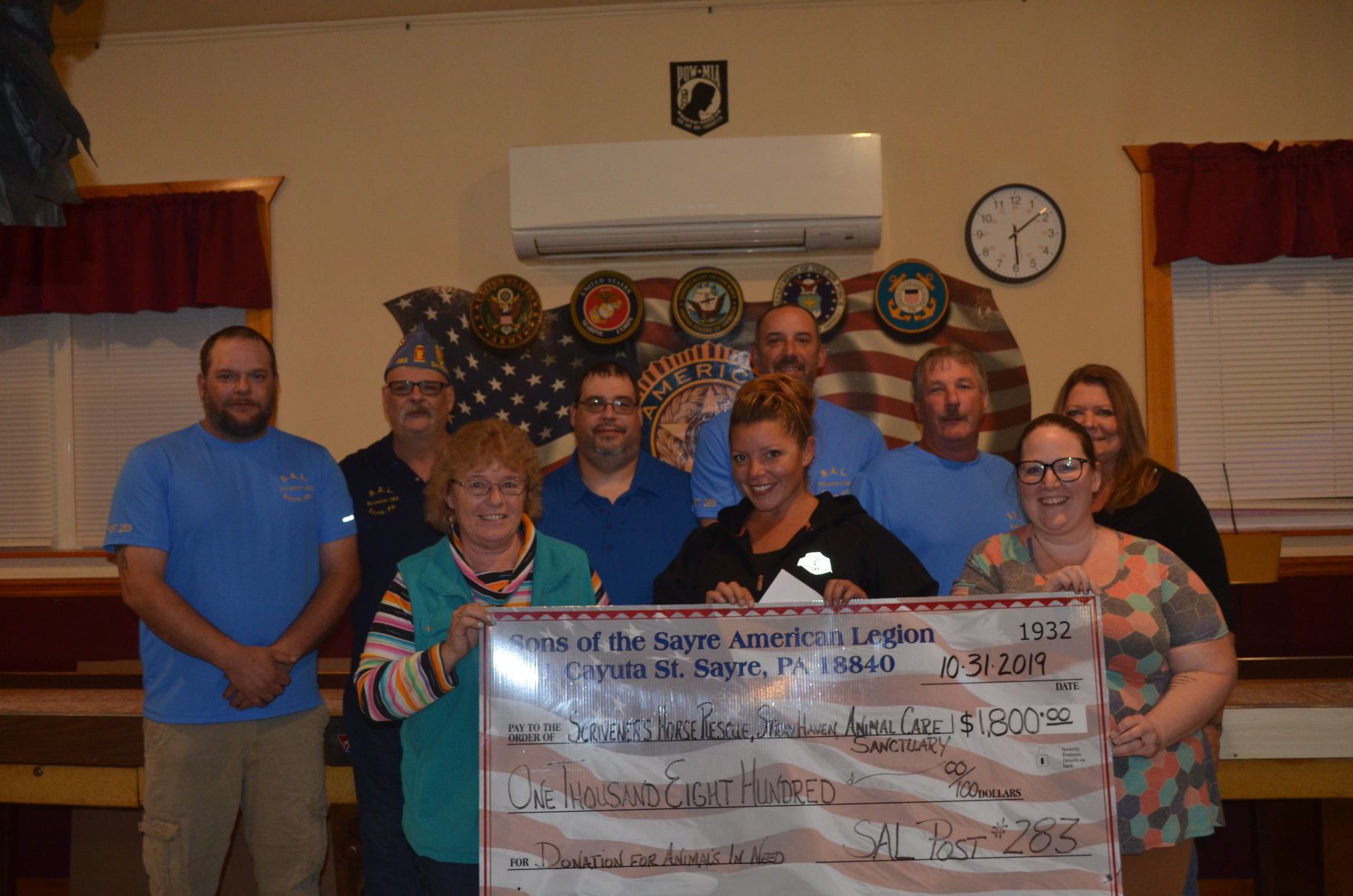 Sons of American Legion donates to local animal rescues